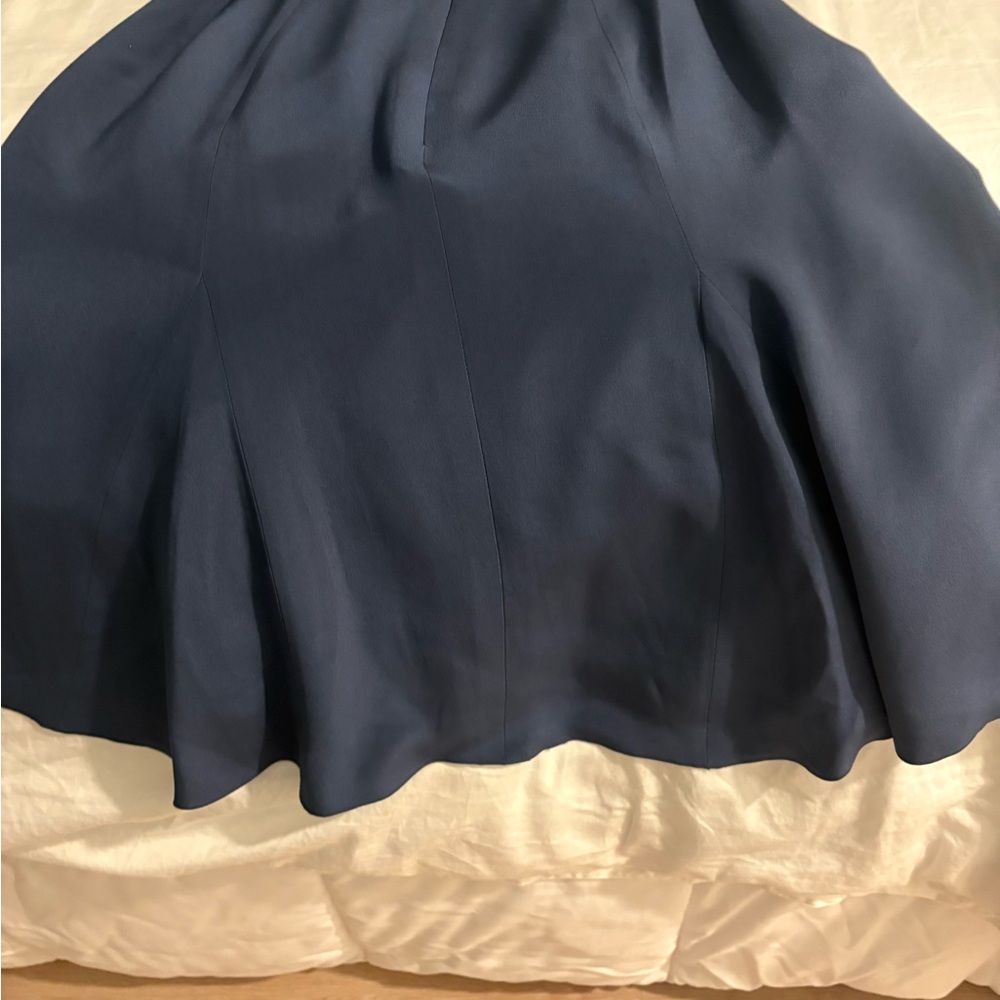Carolina Herrera Classic Blue Belted Midi Dress - Picture 12 of 15